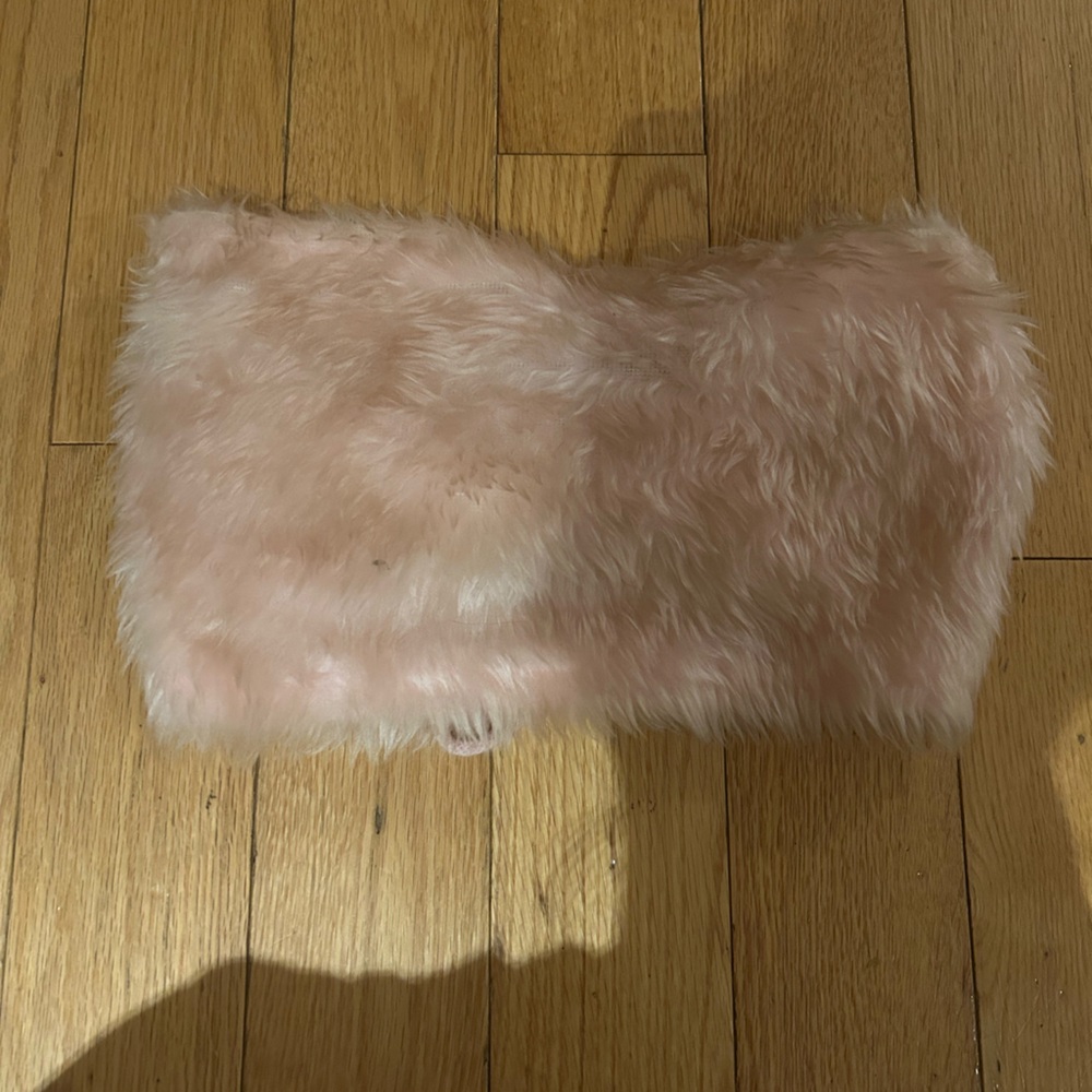 Light pink fluffy crop top from esty size small/ medium US